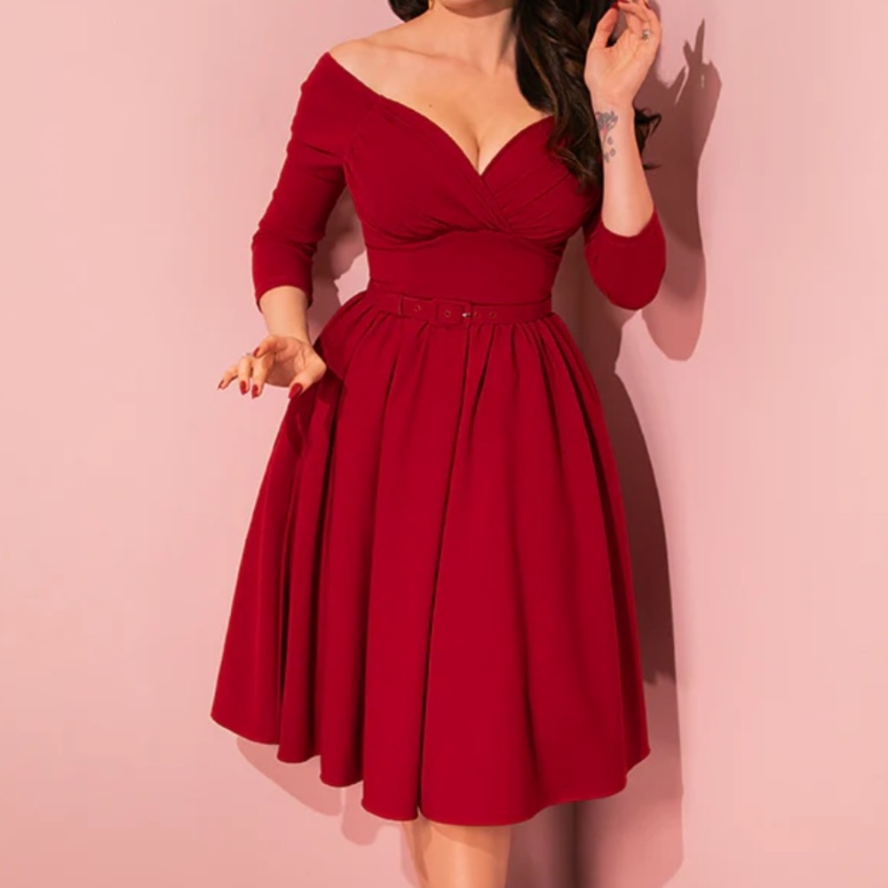 STARLET SWING DRESS IN RUBY RED - VIXEN BY MICHELINE PITT